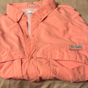 Columbia Men's Jupiter (Salmon Colored) PFG Blood and Guts Long Sleeve Shirt XXL